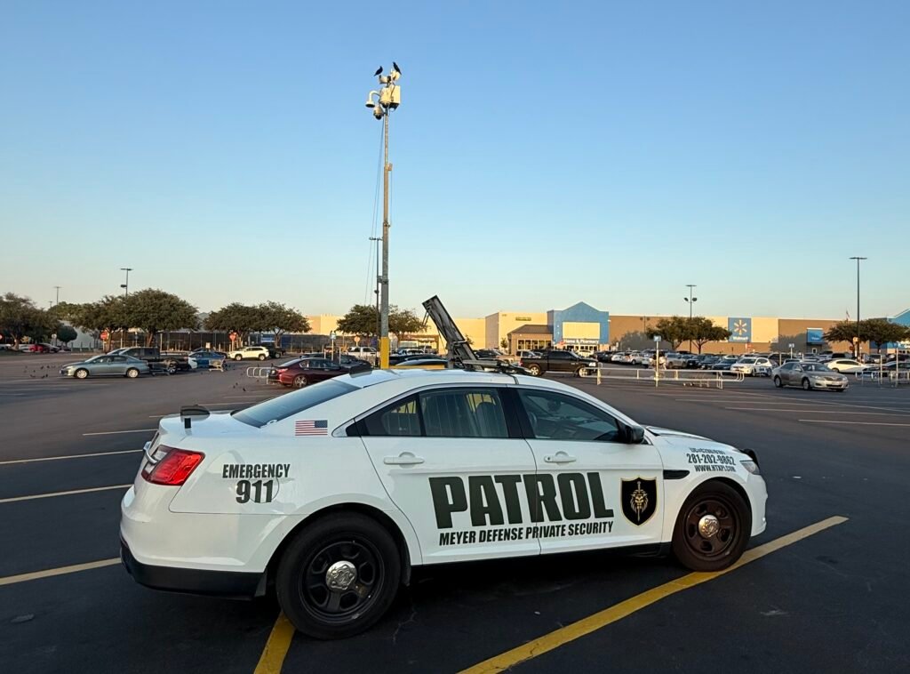 Houston Security Guard Company Meyer Defense Protecting a commercial parking lot in Houston