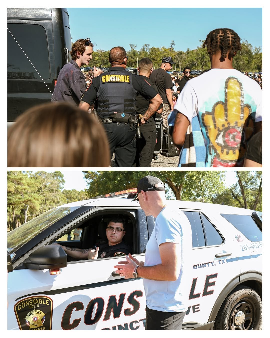 Mayer Security protection vehicles and personnel at Bear Creek Park Houston