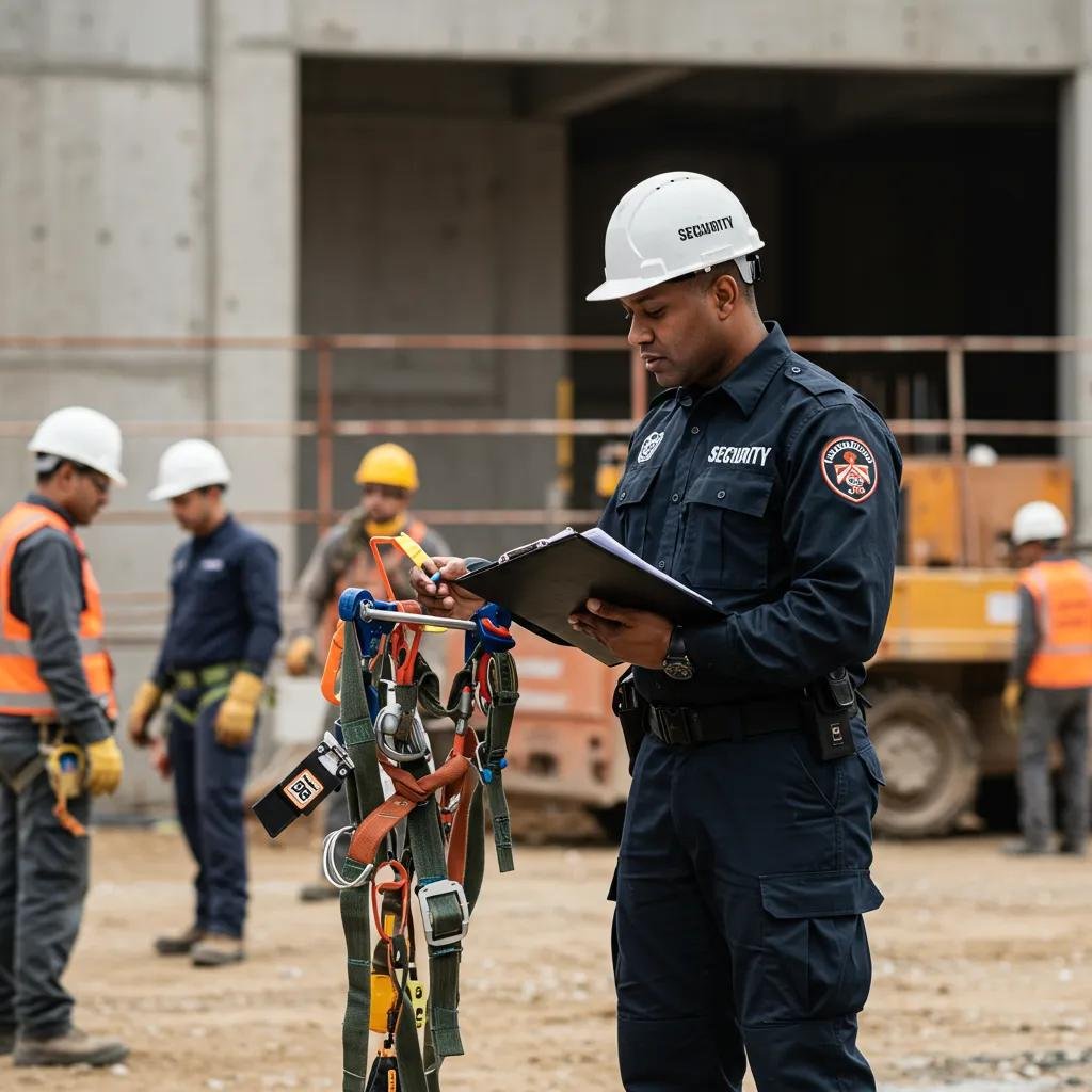 Mayer Security Guard, Houston Construction Site Security Inspecting a report by Allied Universal Security